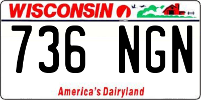 WI license plate 736NGN