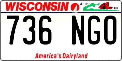 WI license plate 736NGO
