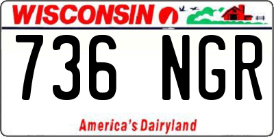 WI license plate 736NGR