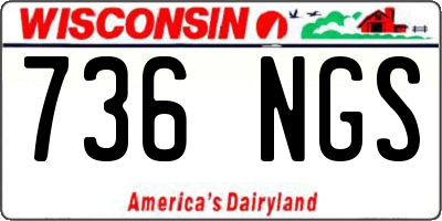 WI license plate 736NGS