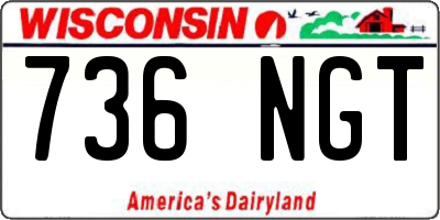 WI license plate 736NGT