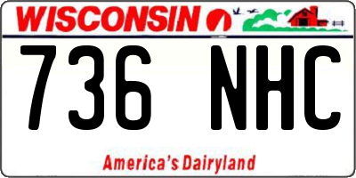 WI license plate 736NHC