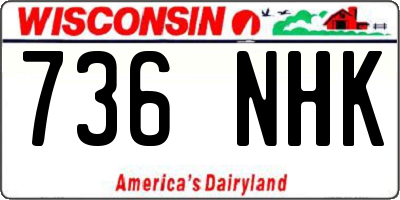 WI license plate 736NHK
