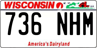WI license plate 736NHM