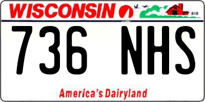 WI license plate 736NHS