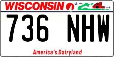 WI license plate 736NHW