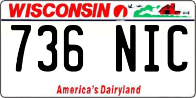 WI license plate 736NIC
