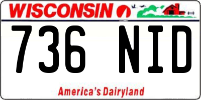 WI license plate 736NID