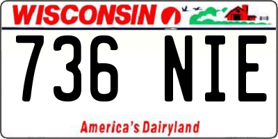 WI license plate 736NIE