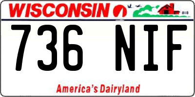 WI license plate 736NIF