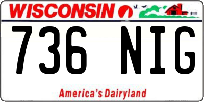 WI license plate 736NIG