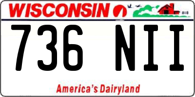 WI license plate 736NII