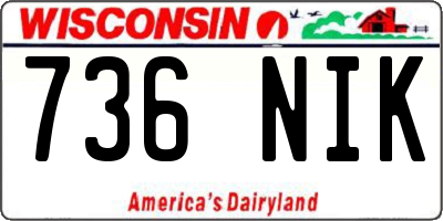 WI license plate 736NIK