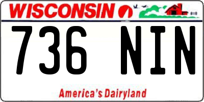 WI license plate 736NIN