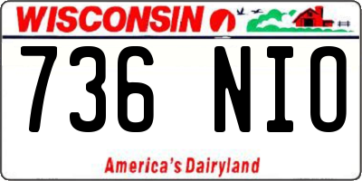 WI license plate 736NIO