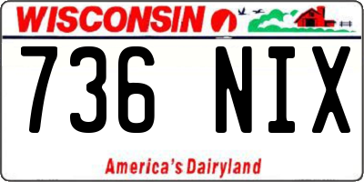 WI license plate 736NIX