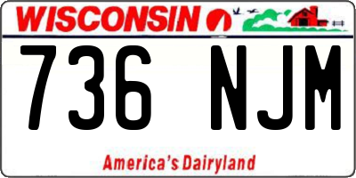 WI license plate 736NJM