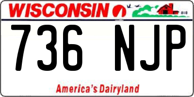 WI license plate 736NJP