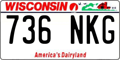WI license plate 736NKG