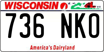 WI license plate 736NKO