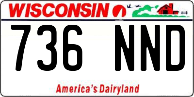 WI license plate 736NND