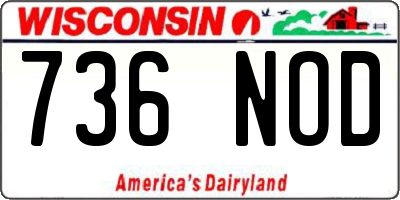 WI license plate 736NOD