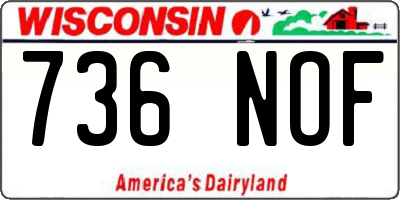 WI license plate 736NOF