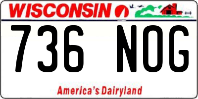 WI license plate 736NOG