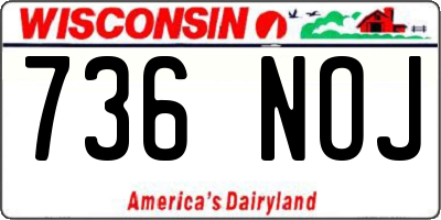 WI license plate 736NOJ