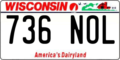 WI license plate 736NOL