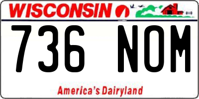 WI license plate 736NOM