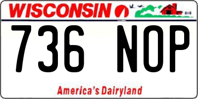 WI license plate 736NOP
