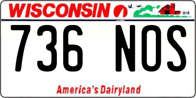 WI license plate 736NOS