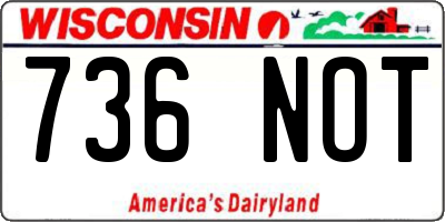 WI license plate 736NOT