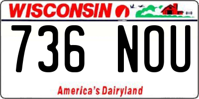WI license plate 736NOU