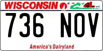 WI license plate 736NOV