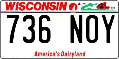 WI license plate 736NOY