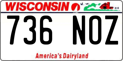 WI license plate 736NOZ