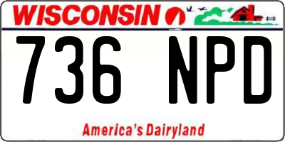 WI license plate 736NPD