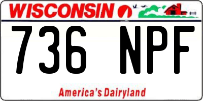 WI license plate 736NPF