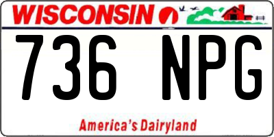 WI license plate 736NPG