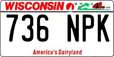 WI license plate 736NPK