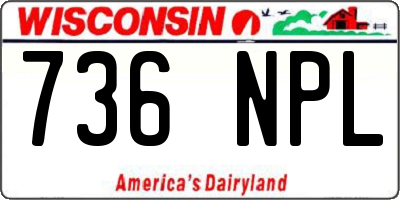 WI license plate 736NPL