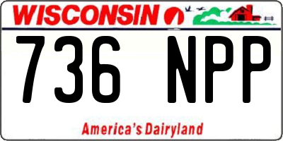WI license plate 736NPP