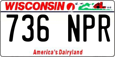 WI license plate 736NPR