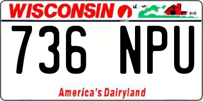 WI license plate 736NPU