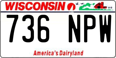 WI license plate 736NPW
