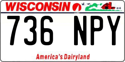 WI license plate 736NPY