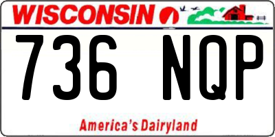 WI license plate 736NQP