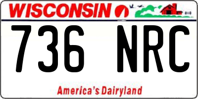 WI license plate 736NRC